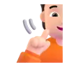 Deaf Person: Light Skin Tone Emoji 🧏🏻 image - Microsoft 3D Fluent style