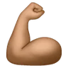 Flexed Biceps: Medium Skin Tone Emoji 💪🏽 image - Samsung style