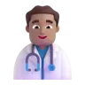 Man Health Worker: Medium Skin Tone Emoji 👨🏽‍⚕️ image - Microsoft 3D Fluent style