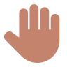 Raised Back Of Hand: Medium Skin Tone Emoji 🤚🏽 image - Tossface style
