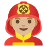Man Firefighter: Medium-Light Skin Tone Emoji 👨🏼‍🚒 image - Google Noto Color style