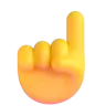 ホワイトアップポインティングインデックス Emoji ☝ image - Microsoft 3D Fluent style