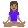 Woman In Lotus Position: Medium Skin Tone Emoji 🧘🏽‍♀️ image - Google Noto Color style