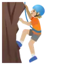 Person Climbing: Medium-Light Skin Tone Emoji 🧗🏼 image - Google Noto Color style