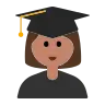Woman Student: Medium Skin Tone Emoji 👩🏽‍🎓 image - Tossface style