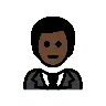 Man In Tuxedo: Dark Skin Tone Emoji 🤵🏿‍♂️ image - OpenMoji style
