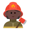 Firefighter: Dark Skin Tone Emoji 🧑🏿‍🚒 image - Tossface style