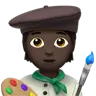 Artist: Dark Skin Tone Emoji 🧑🏿‍🎨 image - Apple style