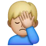 Man Facepalming: Medium-Light Skin Tone Emoji 🤦🏼‍♂️ image - Samsung style