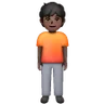 Person Standing: Dark Skin Tone Emoji 🧍🏿 image - Samsung style