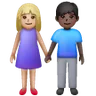 Woman And Man Holding Hands: Medium-Light Skin Tone, Dark Skin Tone Emoji 👩🏼‍🤝‍👨🏿 image - Samsung style