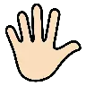 Hand With Fingers Splayed: Light Skin Tone Emoji 🖐🏻 image - OpenMoji style
