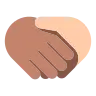 Handshake: Medium Skin Tone, Light Skin Tone Emoji 🫱🏽‍🫲🏻 image - Tossface style