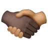 Handshake: Medium Skin Tone, Dark Skin Tone Emoji 🫱🏽‍🫲🏿 image - Samsung style