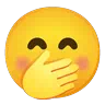 Smiling ใบหน้า With Smiling Eyes และมือปิดปาก Emoji 🤭 image - Google Noto Color Animated style