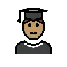 Student: Medium Skin Tone Emoji 🧑🏽‍🎓 image - OpenMoji style