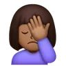 Woman Facepalming: Medium-Dark Skin Tone Emoji 🤦🏾‍♀️ image - Samsung style