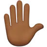 Raised Hand: Medium-Dark Skin Tone Emoji ✋🏾 image - Apple style
