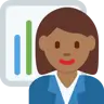 Woman Office Worker: Medium-Dark Skin Tone Emoji 👩🏾‍💼 image - Twitter / X (Twemoji) style