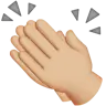 Clapping Hands: Medium-Light Skin Tone Emoji 👏🏼 image - Apple style