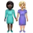 Women Holding Hands: Dark Skin Tone, Medium-Light Skin Tone