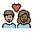 Couple With Heart: Person, Person, Medium-Light Skin Tone, Medium-Dark Skin Tone