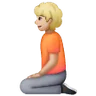 Person Kneeling: Medium-Light Skin Tone Emoji 🧎🏼 image - Samsung style