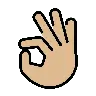 Ok Hand: Medium-Light Skin Tone Emoji 👌🏼 image - OpenMoji style