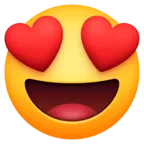 หน้ายิ้มด้วยดวงตารูปหัวใจ Emoji 😍 image - Facebook Meta style