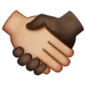 Handshake: Medium-Light Skin Tone, Dark Skin Tone Emoji 🫱🏼‍🫲🏿 image - WhatsApp style