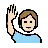 Person Raising Hand: Light Skin Tone
