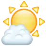 छोटे बादल के साथ सफेद सूरज Emoji 🌤 image - WhatsApp style