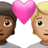 Couple With Heart: Person, Person, Medium-Dark Skin Tone, Medium-Light Skin Tone Emoji 🧑🏾‍❤️‍🧑🏼 image - Apple style