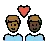 Couple With Heart: Man, Man, Medium-Dark Skin Tone, Dark Skin Tone