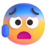 Emoji Affrontare con bocca aperta e sudore freddo 😰 image - Microsoft 3D Fluent style