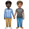 People Holding Hands: Dark Skin Tone, Medium Skin Tone Emoji 🧑🏿‍🤝‍🧑🏽 image - WhatsApp style