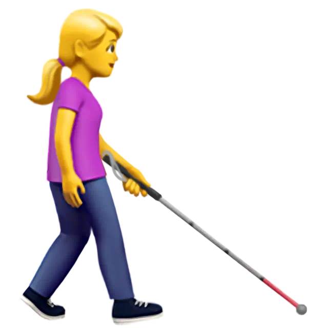 Woman With White Cane Facing Right