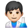 Man Scientist: Light Skin Tone Emoji 👨🏻‍🔬 image - Samsung style