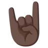 Sign Of The Horns: Dark Skin Tone Emoji 🤘🏿 image - Google Noto Color style
