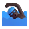 Man Swimming: Dark Skin Tone Emoji 🏊🏿‍♂️ image - Microsoft 3D Fluent style