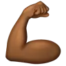 Flexed Biceps: Medium-Dark Skin Tone Emoji 💪🏾 image - WhatsApp style