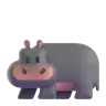 Nilpferd Emoji 🦛 image - Microsoft 3D Fluent style