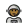Man Astronaut: Medium-Dark Skin Tone Emoji 👨🏾‍🚀 image - OpenMoji style