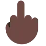 Middle Finger: Dark Skin Tone Emoji 🖕🏿 image - Tossface style