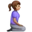 Woman Kneeling Facing Right: Medium Skin Tone