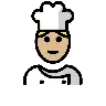 Man Cook: Medium-Light Skin Tone Emoji 👨🏼‍🍳 image - OpenMoji style