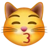 Emoji Baciare la faccia di gatto con gli occhi chiusi 😽 image - WhatsApp style