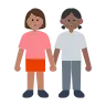 Women Holding Hands: Medium Skin Tone, Medium-Dark Skin Tone Emoji 👩🏽‍🤝‍👩🏾 image - Tossface style