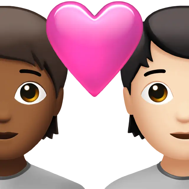 Couple With Heart: Person, Person, Medium-Dark Skin Tone, Light Skin Tone