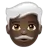 Man: Dark Skin Tone, White Hair